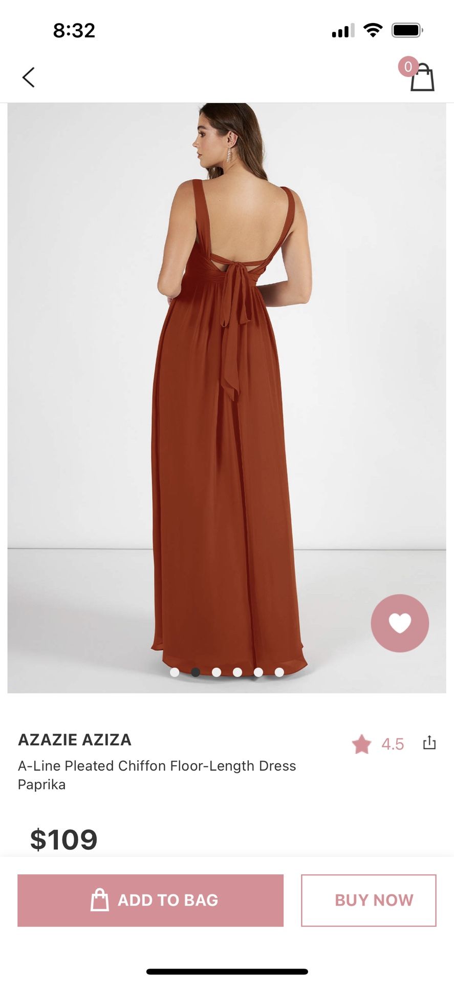 Azazie Bridesmaid Dress Paprika