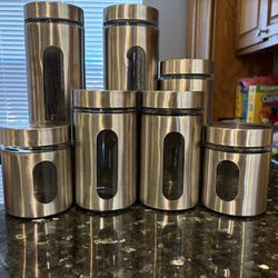 7 Piece Stainless Steel Canisters