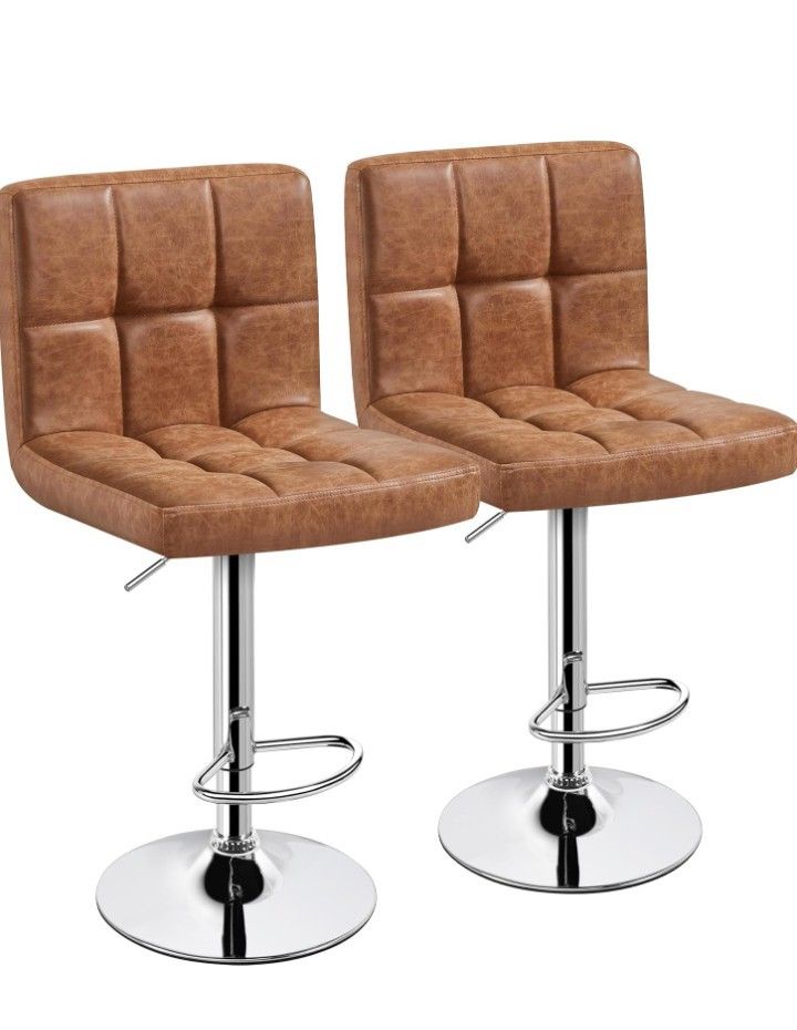 Yaheetech Bar Stools Set of 2, PU Leather Swivel Barstools.