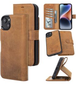 iPhone 14 Plus Leather Wallet Case