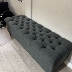 Grey storage bench-Perfect for storing blankets, shoes, or clothes.