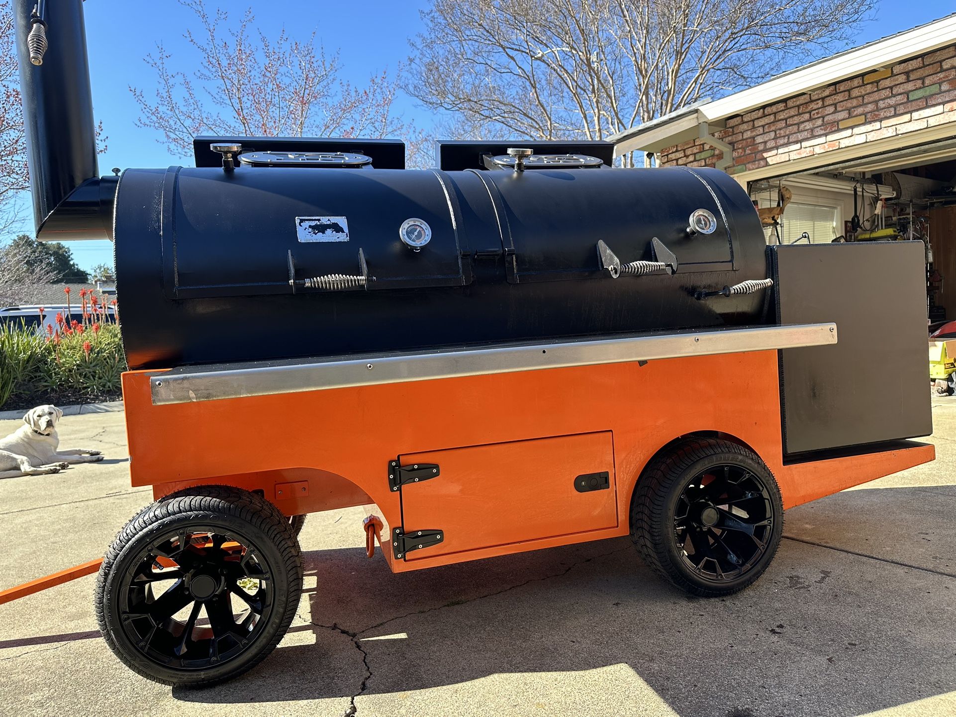 Bbq Smoker. Yoder Frontiersman. Mobile On Wheels