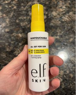 NEW ELF SKIN SUNTOUCHABLE ALL SET FOR SUN SPF 45 SUN PROTECTION AND SETTING SPRAY FULL SIZE $5!!!