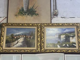 Pair of Framed Landscape Paintings – Ornate Gold Frames – Traditional Wall Art – $400 OBO