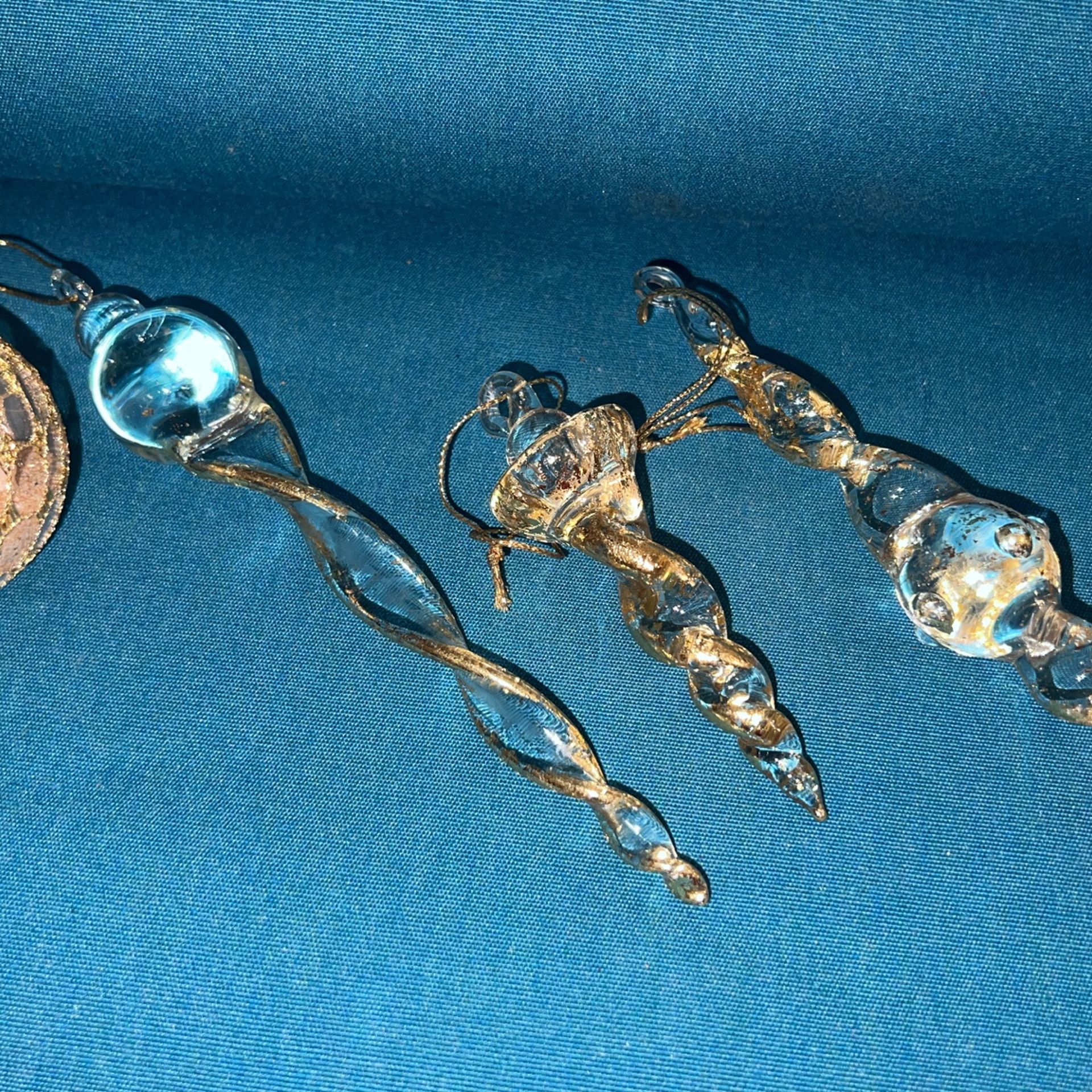 Beautiful Set of 3 Handblown Glass Ornaments