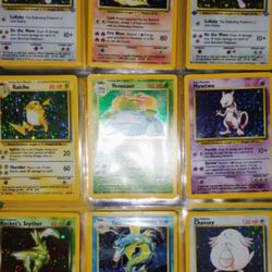 Vintage Holographic Pokemon Cards Venesauar Mew Mewtwo Raichu  Holo Card Collection 