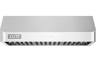 Empava Ducted/Ductless Range Hood 36 Inch Under Cabinet, Dual Sealed Aluminum Motor, Push Button Control 3-Speed, 500 CFM, Stainless Steel (Charcoal-F