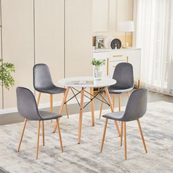 Charlton Velvet Dining Chair Set of 4 in Grey or Rose Gold