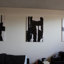 Black & White abstract Art X 3