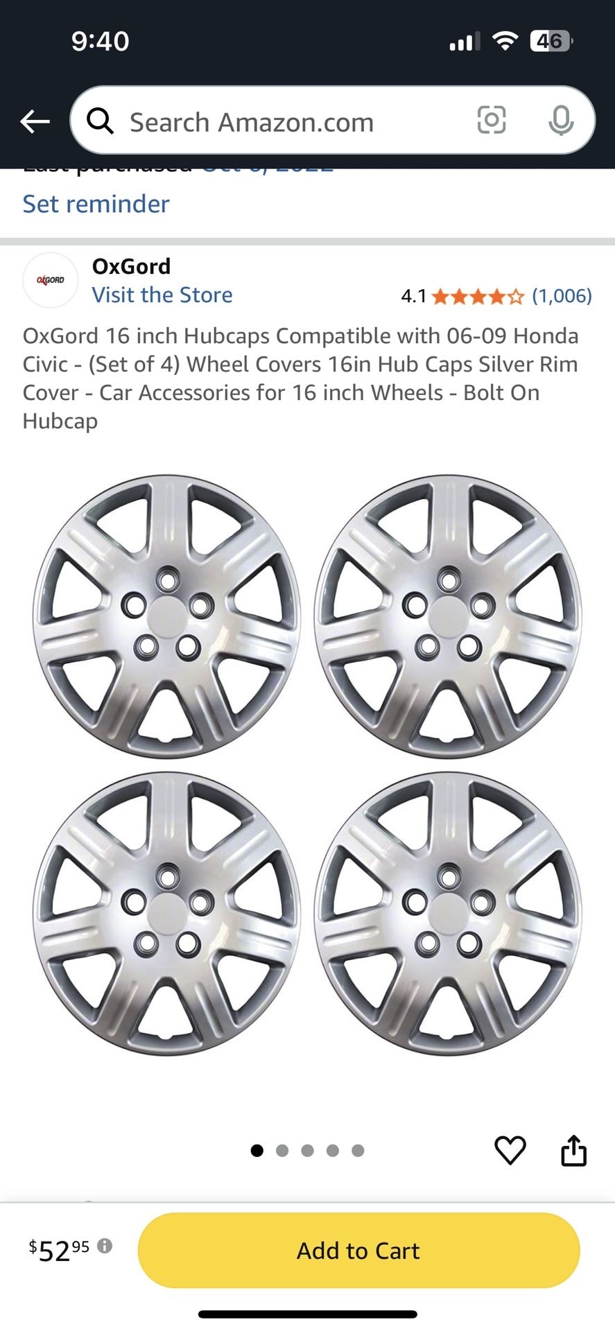 Honda Civic Hubcaps