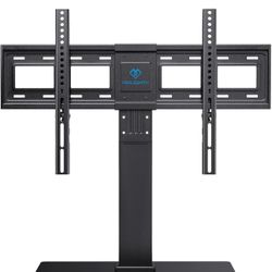 PERLESMITH Universal Swivel TV Stand Base, Table Top TV Stand for 37-75 inch LCD LED TVs, Height Adjustable TV Mount Stand with Tempered Glass Base, V