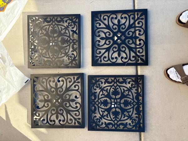 Set Of 4 Metal wall art / decorative metal panels