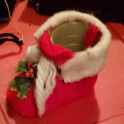 Santa Boot Candy Cane  Holder