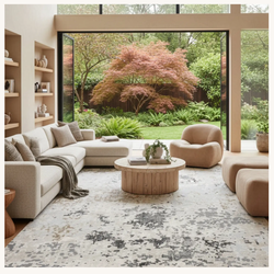 Modern Abstract Distressed Area Rug 10' x 14'
