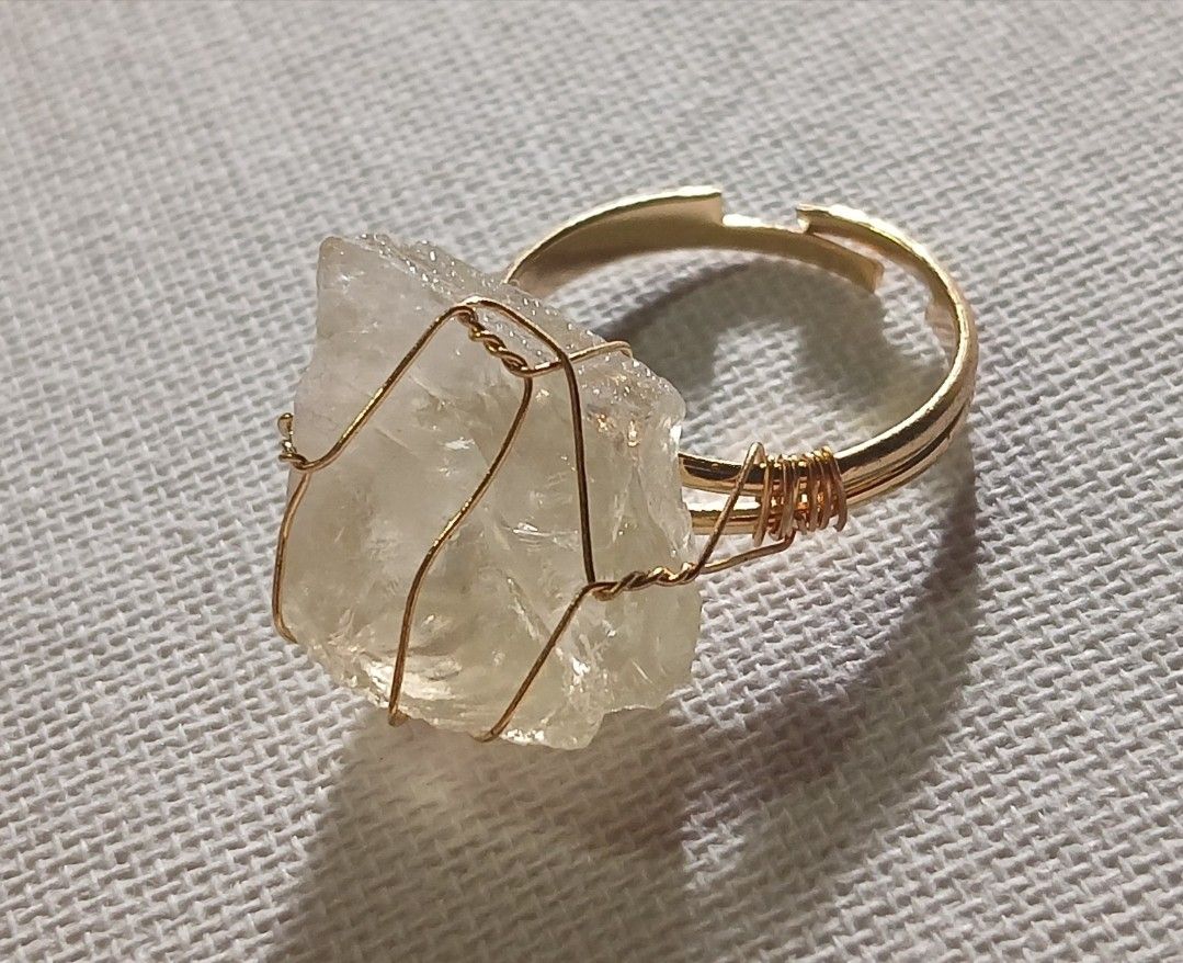 Raw Citrine Crystal Adjustable Ring NEW #2