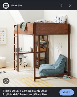 West Elm Full Lofted Bed Mid Century