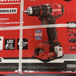 Craftsman V20 Brushless Drill 60% More Run Time 