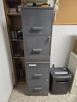 File Cabinet And Paper Shredder.