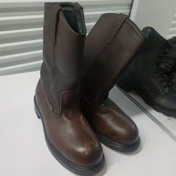 Red Wing Pecos 2230 Mens Brown Leather Steel Toe Waterpro Work Boots Size 9.5 As Is 