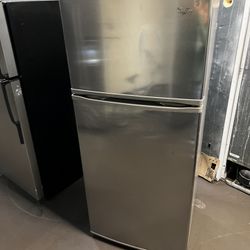 Whirlpool Apartment Size Top Freezer Refrigerator Stainless Steel 