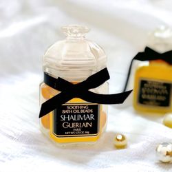 Vintage GUERLAIN Shalimar Paris Perfumed Soothing Bath Oil Beads Bath Capsule