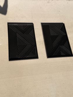 Black Wooden Geometric Wall Art – Set of Two