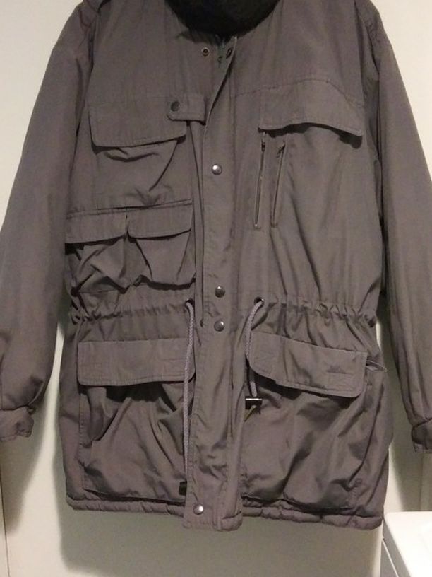 Men's Heavy Reversible Winter Jacket Coat With Hood, Waterproof And Lots Of Pockets By Hardy Amies. Size Medium (➡👀My Other Items)