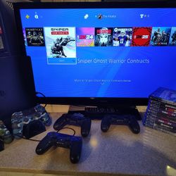 PS4 Game Bundle With 32' Toshiba TV with Remote 
