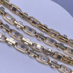 14k 2 Tone 24” Fancy Cable Chain 