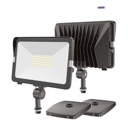 HYPERLITE 70W Flood Lights Outdoor 2 Pack, LED Flood Light with Knuckle Mount, Floodlight Wall Mount 5000K 7,700Lm IP65 Waterproof LED Security Lights