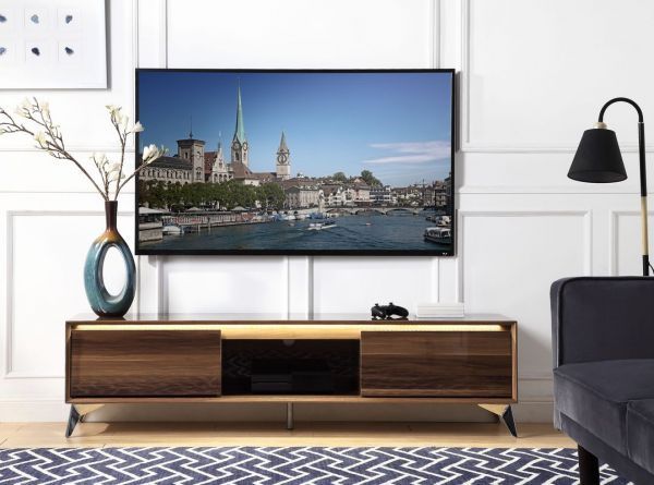 Brand New LED Walnut/Chrome TV stand