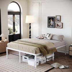 King Bed Frame Heavy Duty Metal Platform No Box Spring Needed, Maximum Storage, Easy Assembly