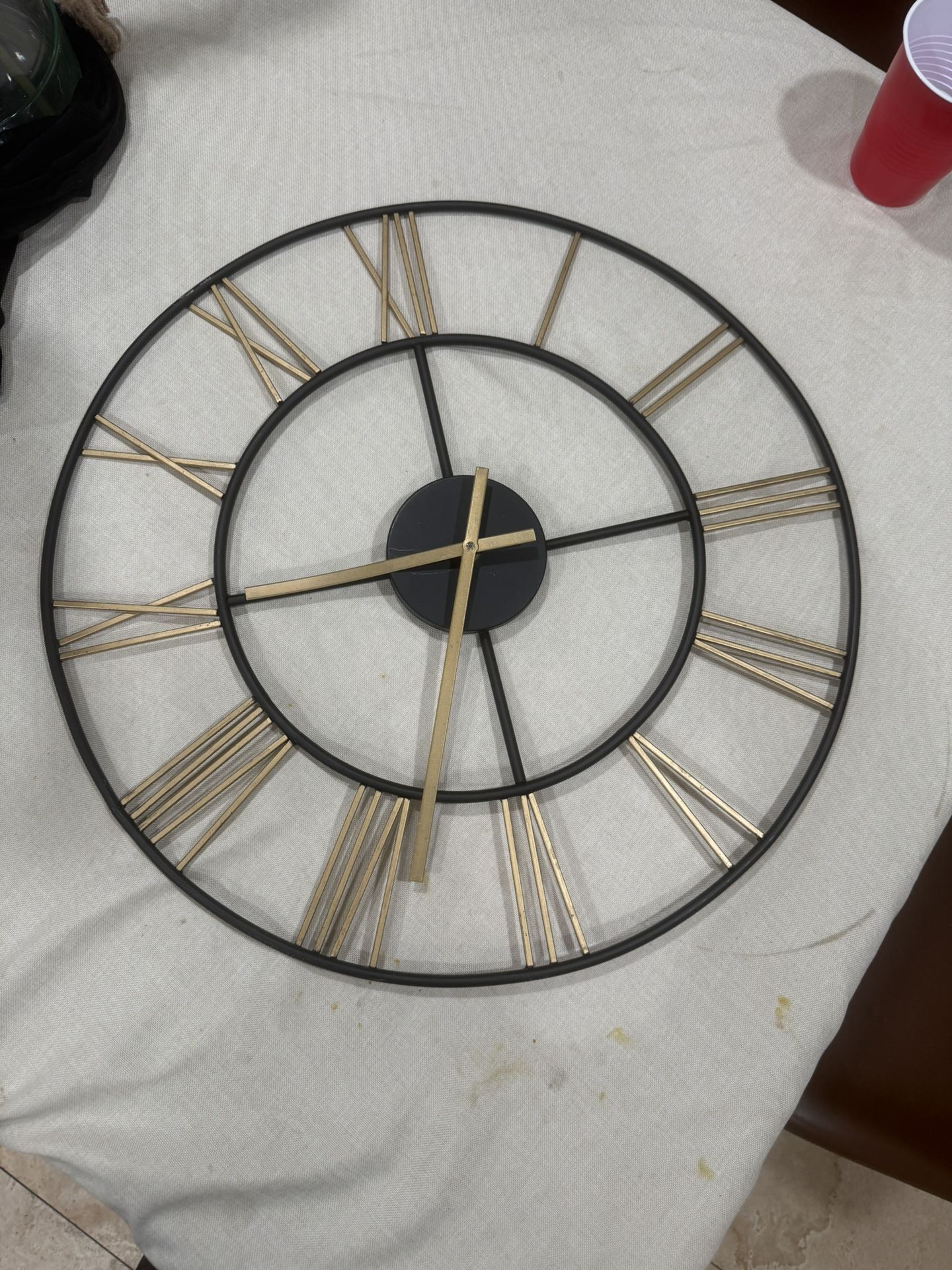 Wall Clock Reloj De Pared Black Gold Negro Dorado 