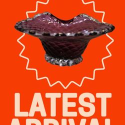 A Purple Over Clear Hand-Blown Crystal Bowl 