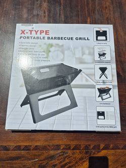 X-type portable charcoal grill