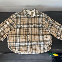 The North Face Plaid Flannel Shirt – Beige/Tan (Men’s M)