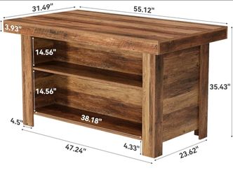 Kitchen Island with 2 Bar Stools