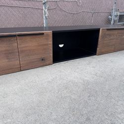 Crate And Barrel Mid Century Modern Floating Media Console Entertainment Center Tv Stand Cabinet Sideboard Credenza 