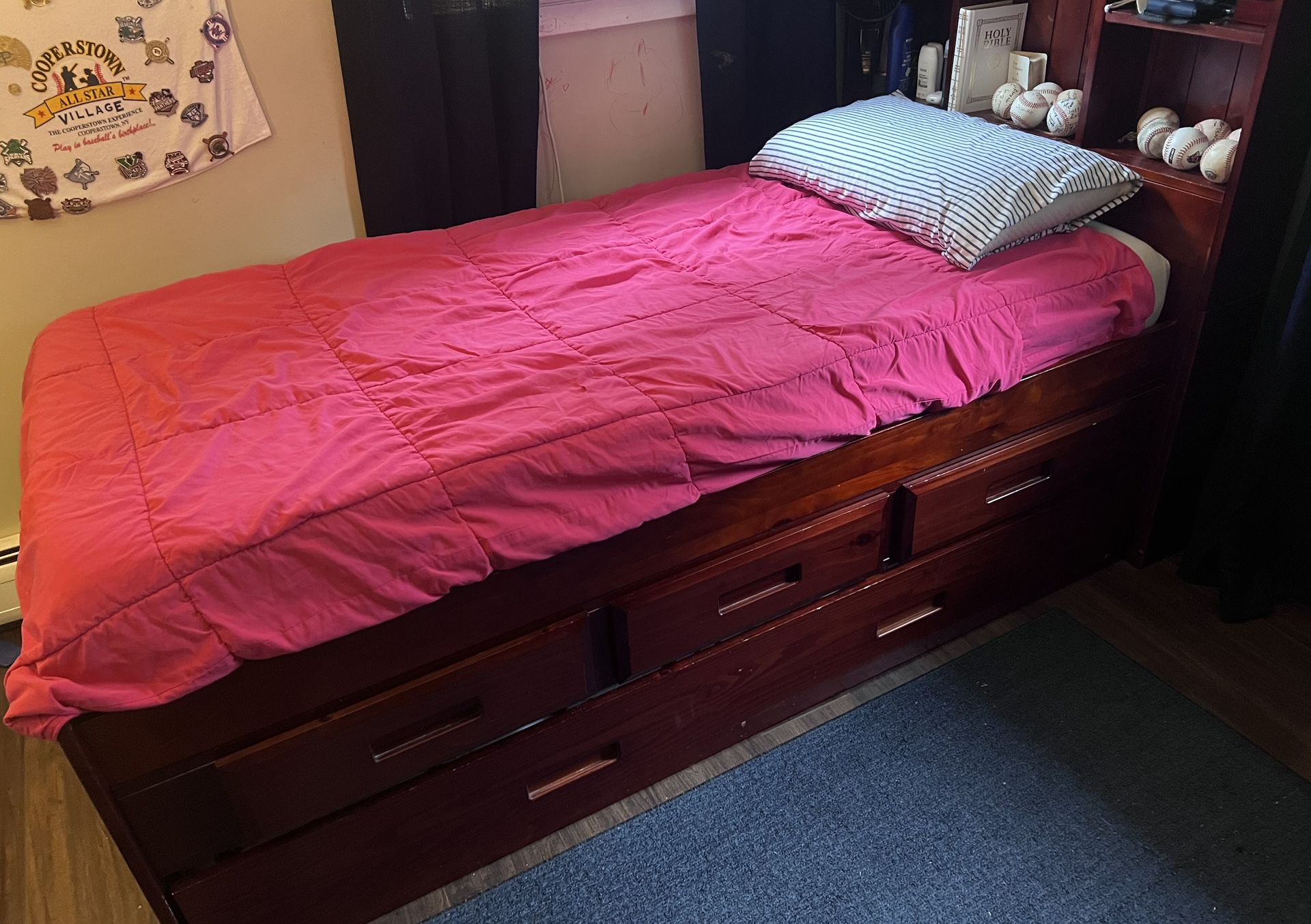 Captains Bed With Trundle And Storage Drawers