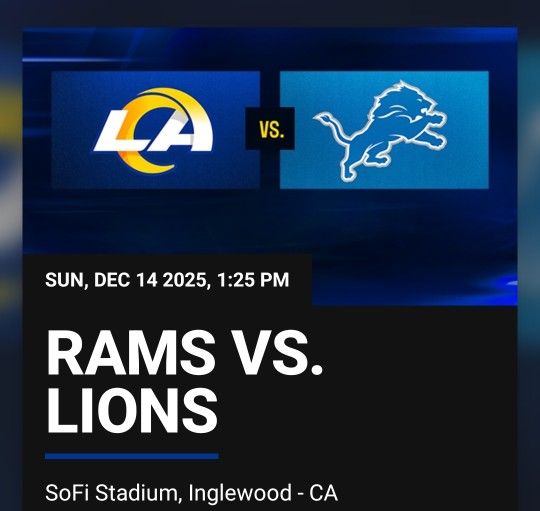 Rams Vs. Lions