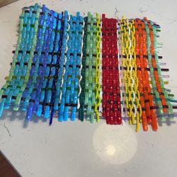 Handwieved One Of A Kind Fussed Glass Piece 