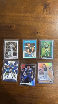 Collectible football and baseball cards