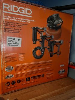 RIDGID 6-Gallon Air Compressor & 3-Tool Combo Kit