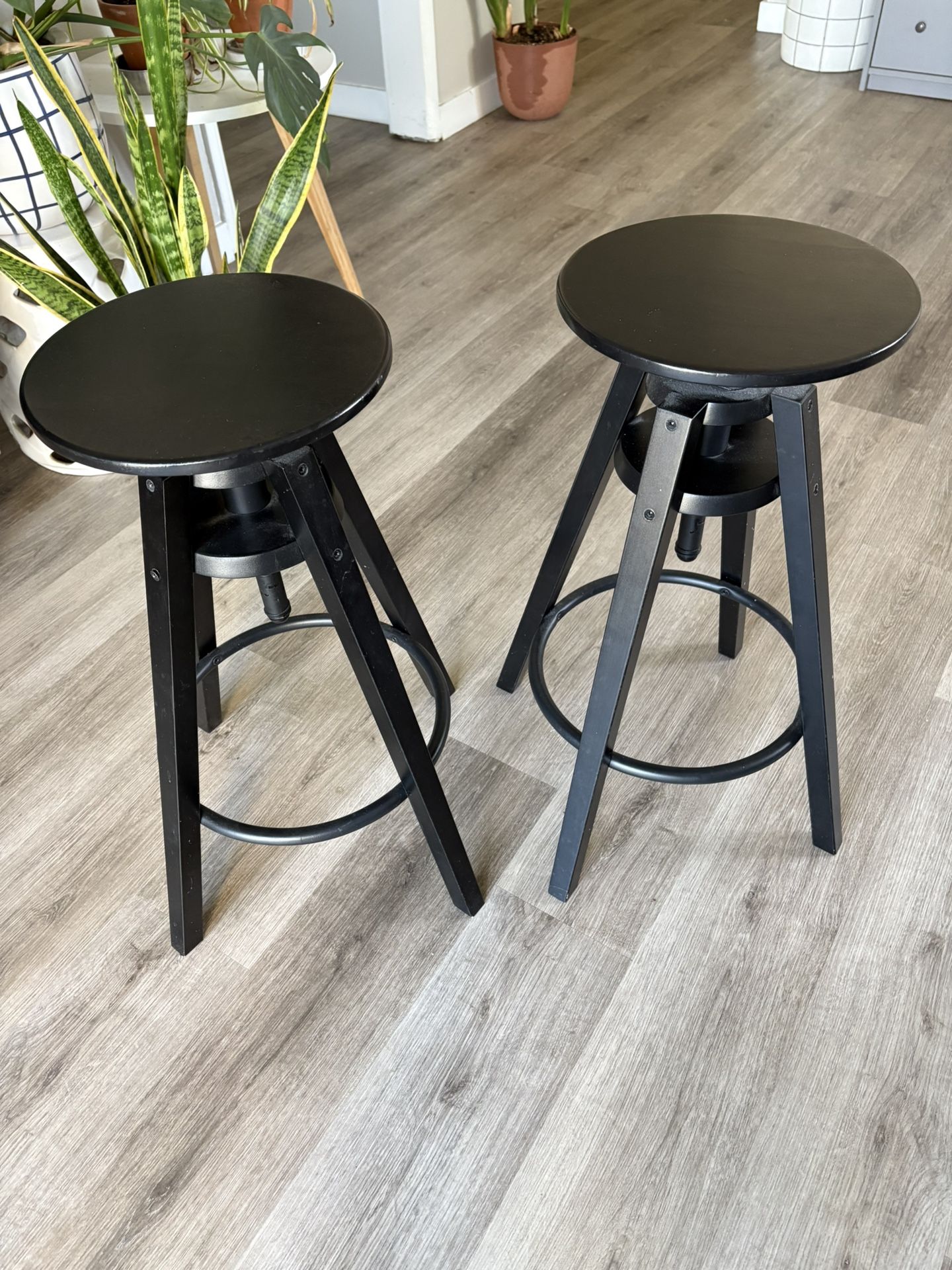 IKEA Adjustable Bar Stools – Set of 2 (Black)