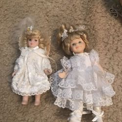 2 Porcelain Dolls (1 still has Cameo Kids Collection tag)