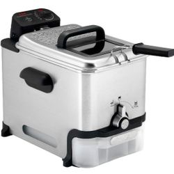 T-fal 3.5L Stainless Steel Deep Fryer with Basket for Home Use, 1700W, Deep Fryer with Oil Filtration, Temp Control, Digital Timer
