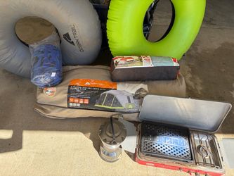 Camping Gear Bundle – 9 Person Tent, Coleman Stove, Lantern, Tubes & More