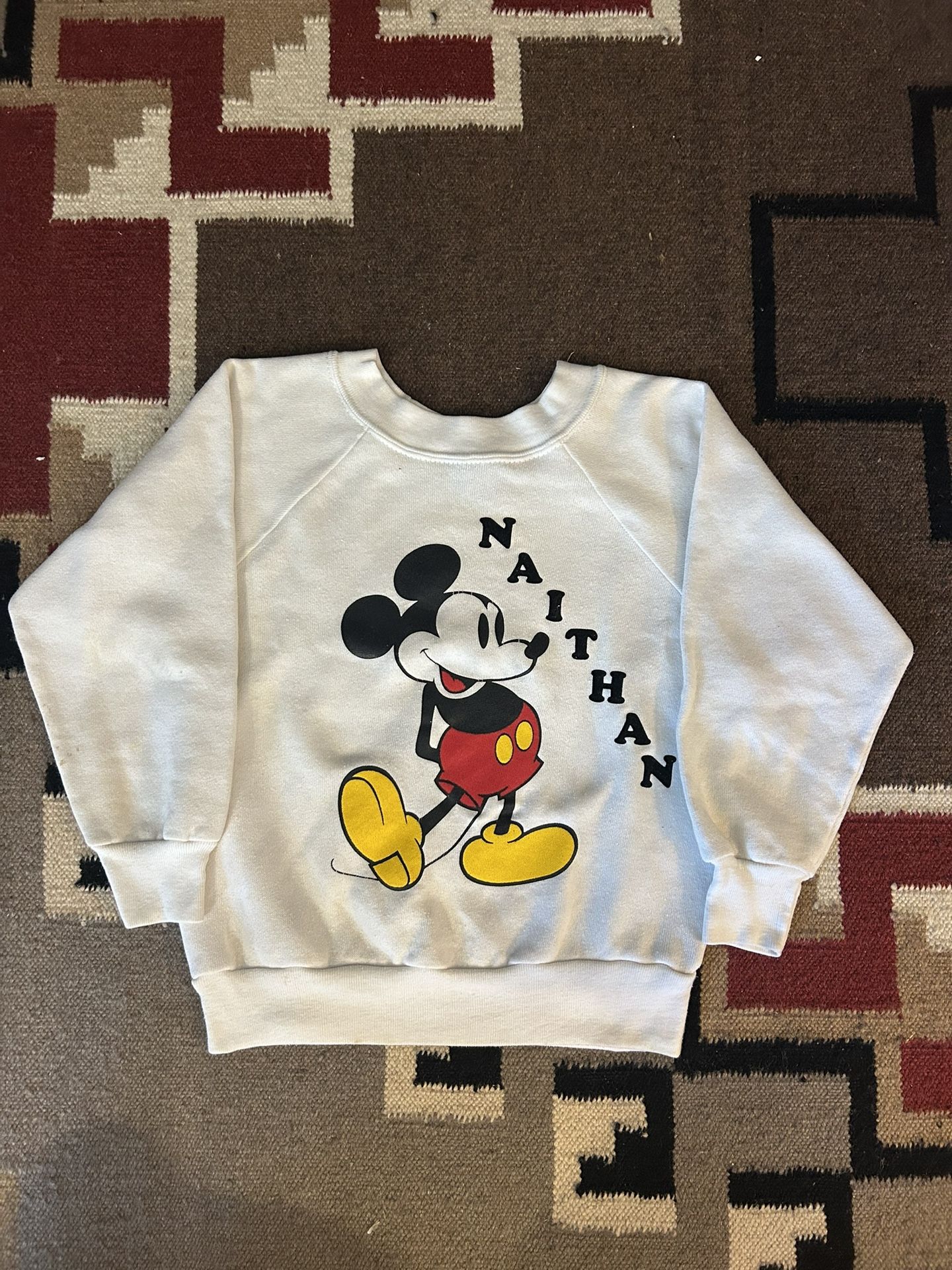 Vtg 80s Mickey Mouse Crew Neck Sweatshirt Youth Disney