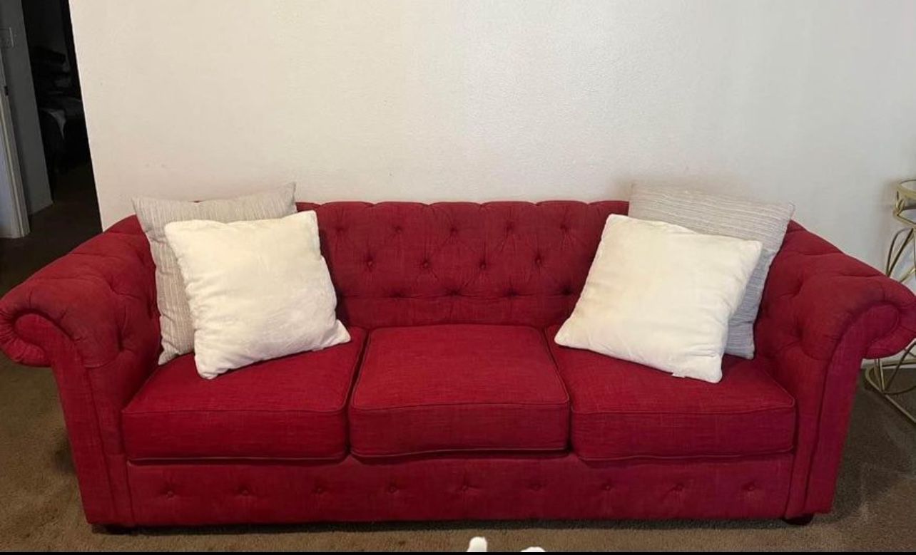 Red Sofa Couches Set
