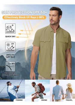 TACVASEN Men’s Tactical Short Sleeve Button Up Shirt Size XXL